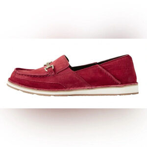 Ariat Bit Cruiser Women’s Suede Loafer Horse Bit Hardware Size 6.5 B Red